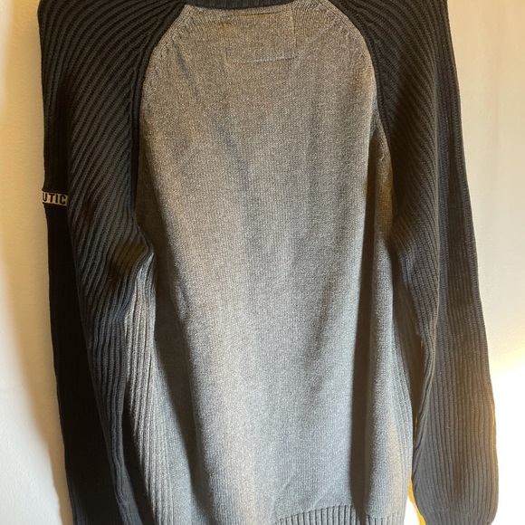VINTAGE NWT Mens Nautica Jeans Grey Quarter Zip Pull Over Sweater - Picture 10 of 12